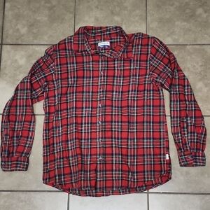 Magellan Outdoor Classic Fit Red Plaid Flannel Button Up Shirt Size Large